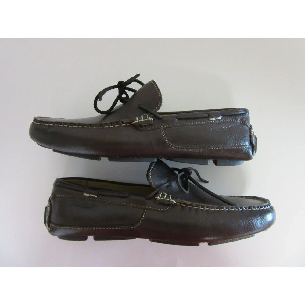 Men's Sebago Denton Dark Brown Laced Comfort Driving Loafer 9.5 Boat Shoe